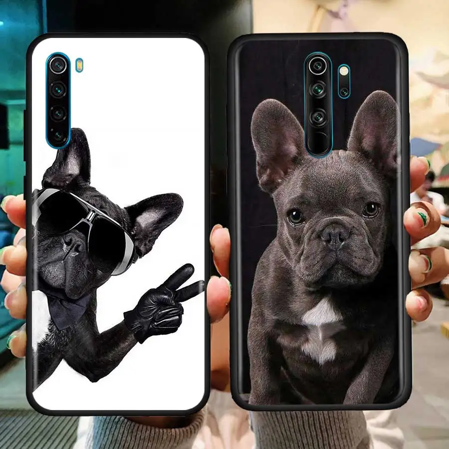 Silicone Phone Case For Xiaomi Redmi Note 10 11 9 9S 8T 8 Pro 7 9A 9C 10S 11S Soft TPU Back Cover Coque Funda French Bulldog Dog