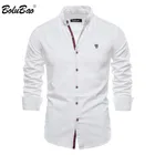 BOLUBAO новая весенняя Хлопковая мужская Однотонная рубашка высокого качества с длинным рукавом, повседневные мужские рубашки с лацканами