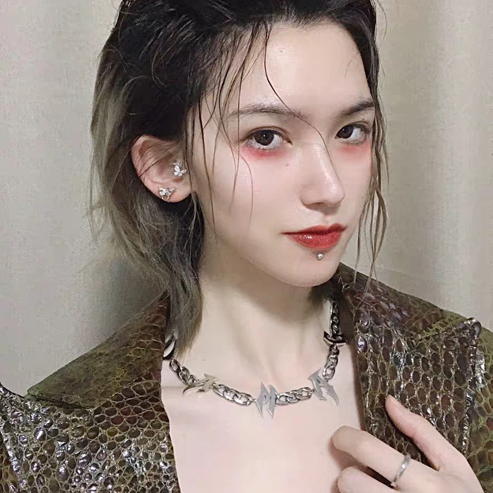 Женское Ожерелье из нержавеющей стали готическое ожерелье в стиле Харадзюку 2022 |