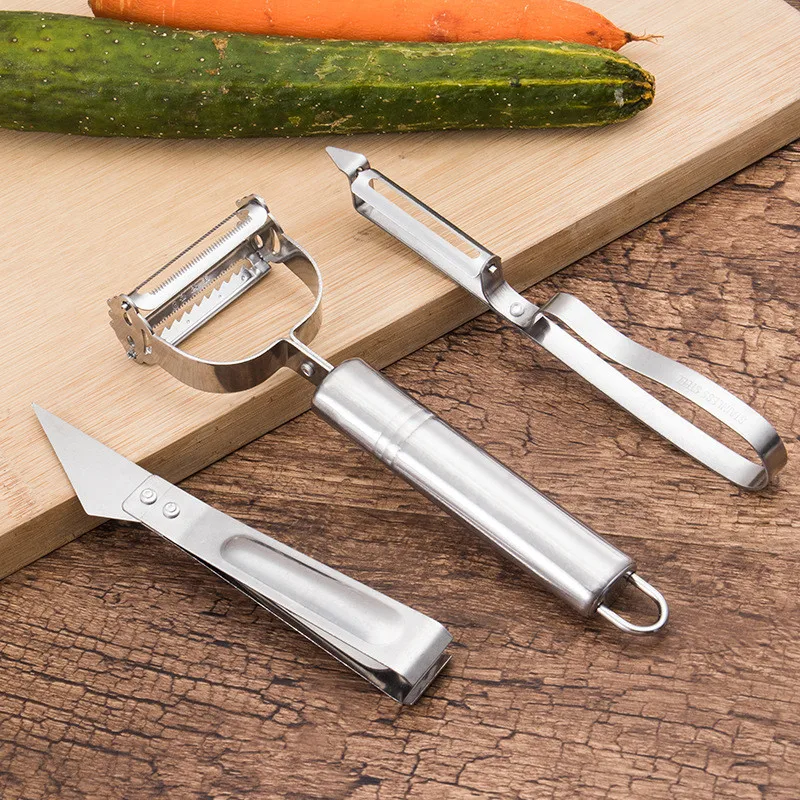 3 шт. Овощечистка из нержавеющей стали резак слайсер для моркови картофеля дыни