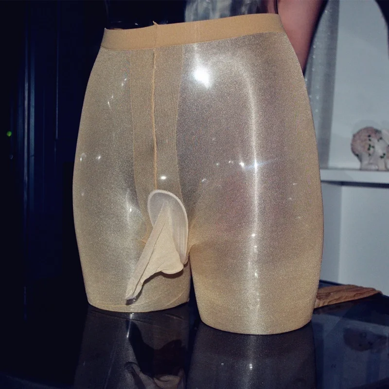 Высокая талия сексуальные мужские масляные глянцевые ультра тонкие 1D колготки