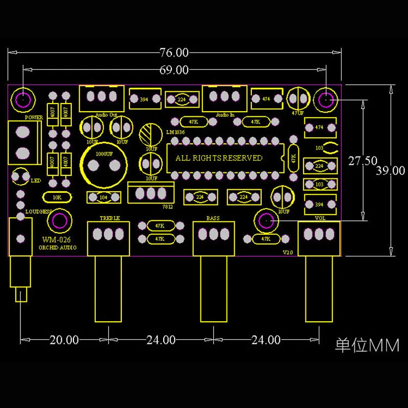 LM1036 HIFI Preamp Preamplifier Tone Board Kits With Bass Treble Volume Control | Электроника