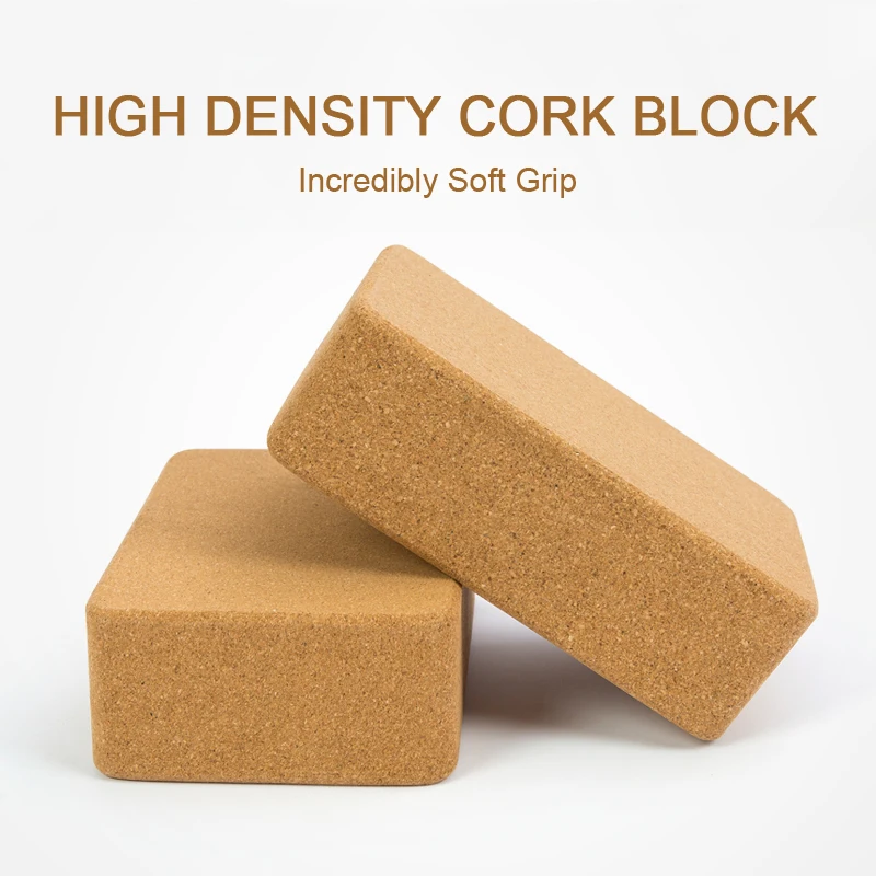 

High Density Natural Cork Yoga Block Eco-friendly Non Toxic Blocks Yoga Brick Wooden Non Slip Yoga Support Fitness Equipment