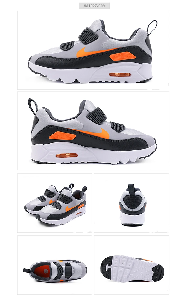 Nike AIR MAX крошечные 90 детей Magic субсидии светильник движения для мальчиков и для девочек; повседневная обувь для бега; кроссовки для бега#881927-009
