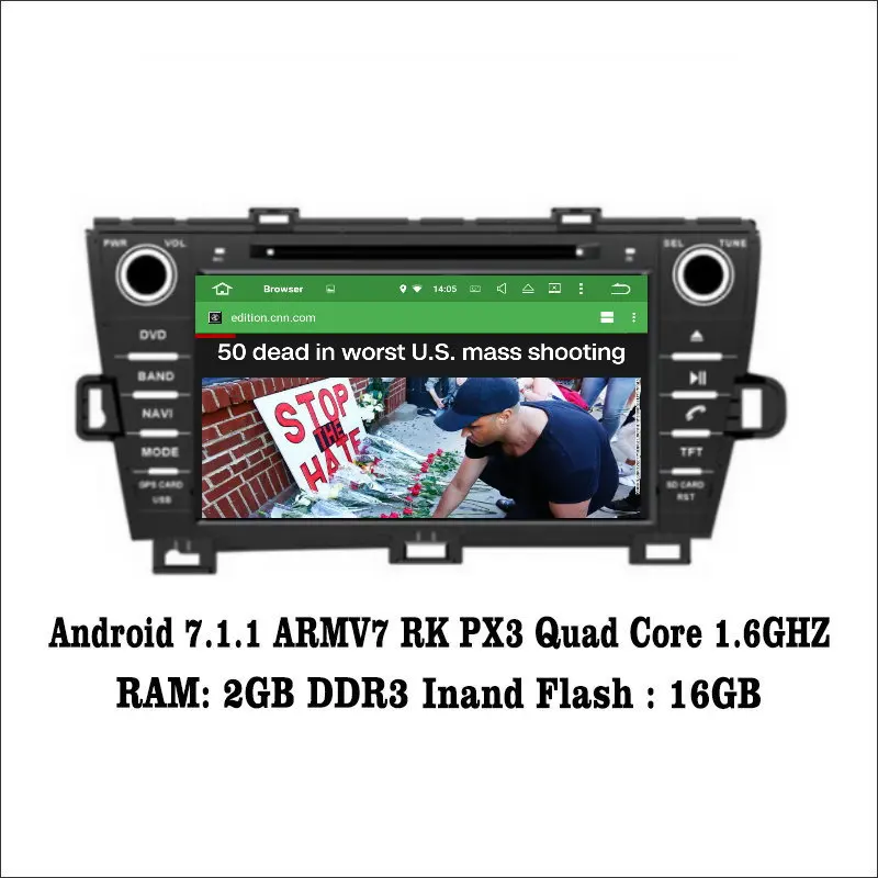 Liislee для Toyota Prius right driving Android 7 1 2G RAM автомобильный WIFI GPS Navi Навигация Радио Аудио