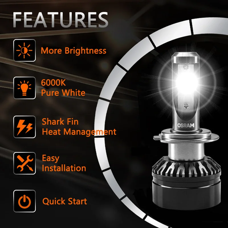 Лампа Ксеноновая OSRAM СВЕТОДИОДНЫЙ расклинивающий HL XLZ по Pro H1 H4 H7 H8 H11 H16 9003 9005 9006 9012