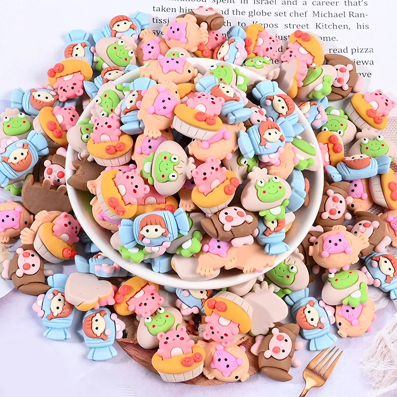 

20Pcs Kawaii Animal Candy Embellishments Kids DIY Pencil Case Cup Scrapbook Foodtoy Accessories Flat Back Resin Craft Supplies