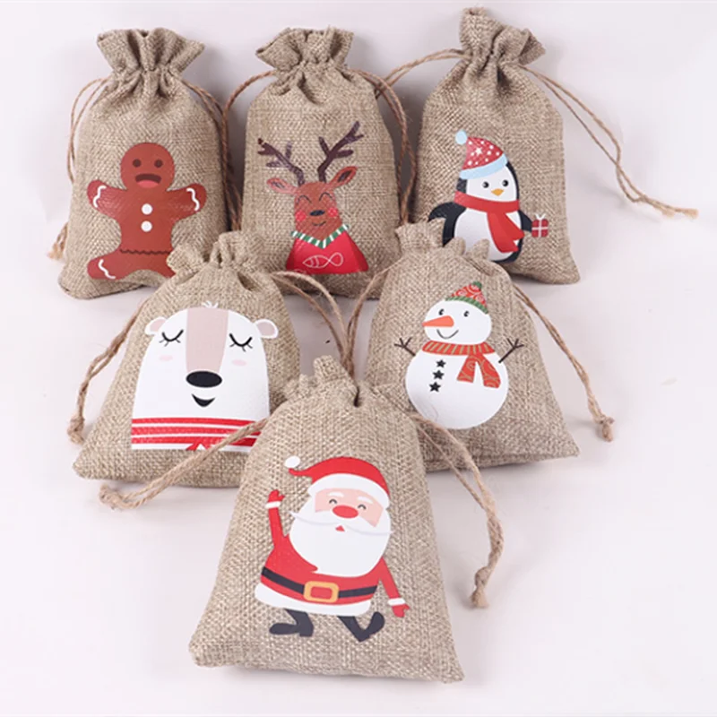 5 шт./лот новый Рождественский Подарочный пакет Санта Клаус украшение мешок для