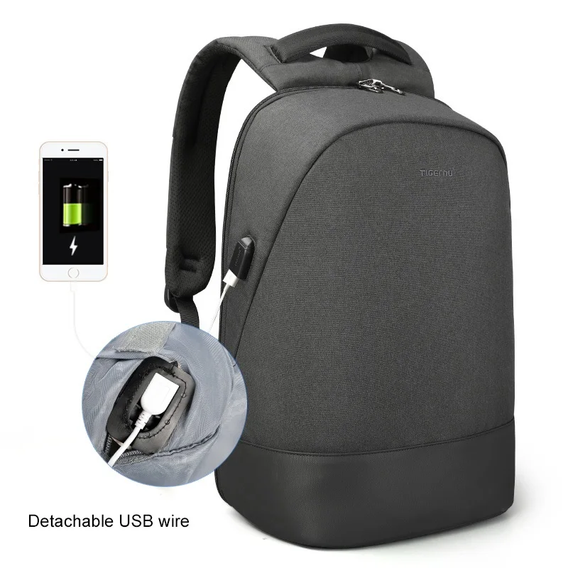 Tigernu usb зарядка водостойкий Противоугонный Рюкзак 15,6 дюймов ноутбук рюкзак мужской Mochilas для подростков рюкзак школьный