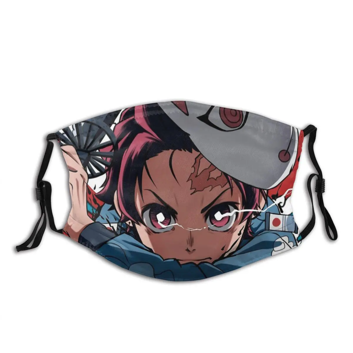 

Kimetsu No Yaiba Demon Slayer Non Disposable Trendy Mouth Face Mask Windproof Dustproof with Filters Polyester Protection Cover
