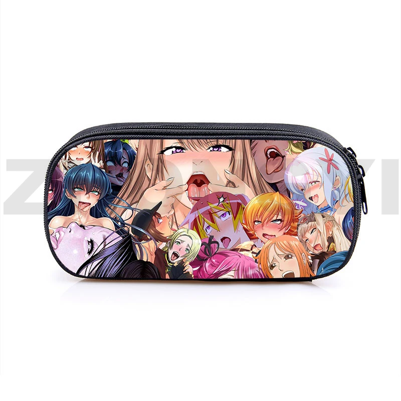 Модный чехол для карандашей Ahegao с 3D рисунком милый макияжа в стиле аниме детей