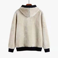 lamb wool winter plush thickened warm hooded sweater young boys and girls loose grey couple cotton clothes for teens
