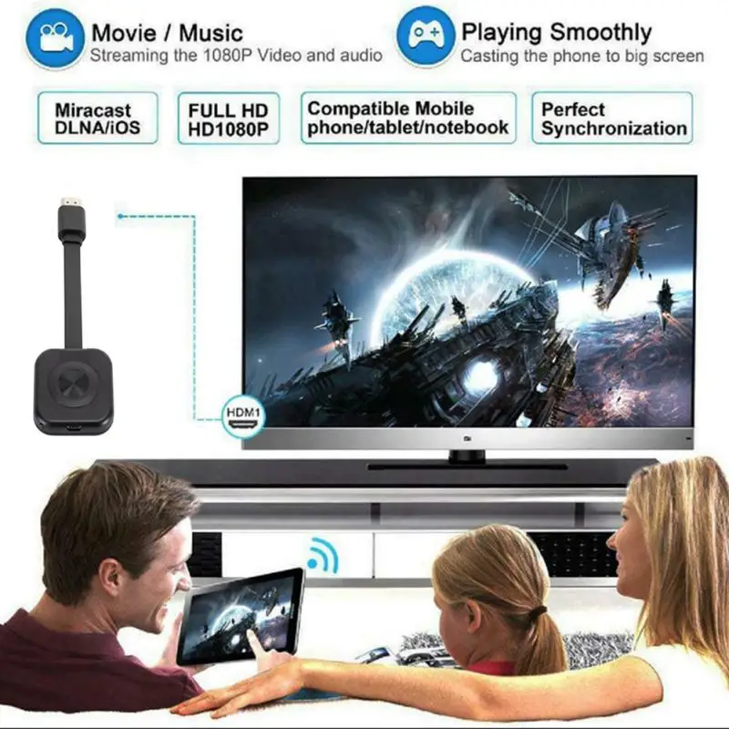 W13 беспроводной 1080p-совместимый ТВ-приемник с Wifi-дисплеем для экрана Miracast Mirror TV