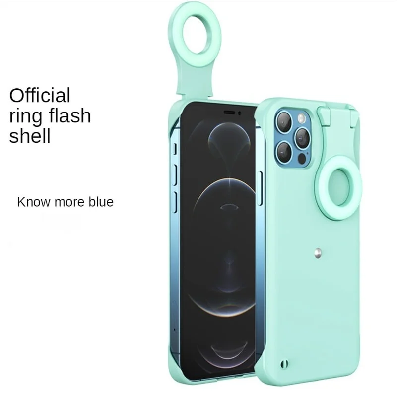 

For IPhone 12 Pro Max Led Selfie Ring Fill Light Phone Back Cover for IPhone 11 8P 7 Plus With Selfie Light Portabl Phone Case