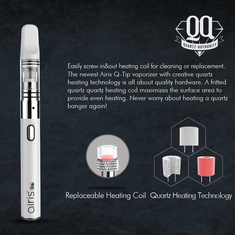 AIRISTECH airis Qtip воск испаритель Портативный Vape ручка набор кварцевый катушкой для