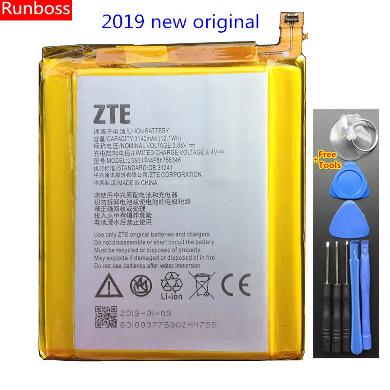 2019 новая Оригинальная батарея для телефона Axon 7 Li3933T44P6h756346 ZTE 5 дюймов A2017 LI3931T44P8H756346