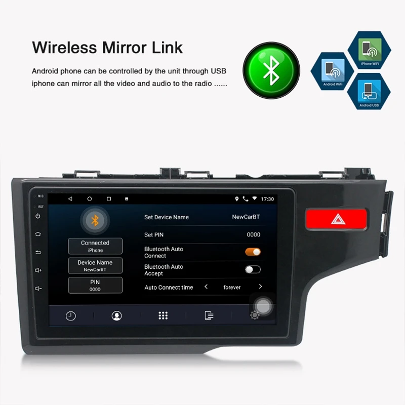 1 + 16G Android 8 автомобильный Радио мультимедийный плеер для Honda Fit Right Rudder 2014-2019