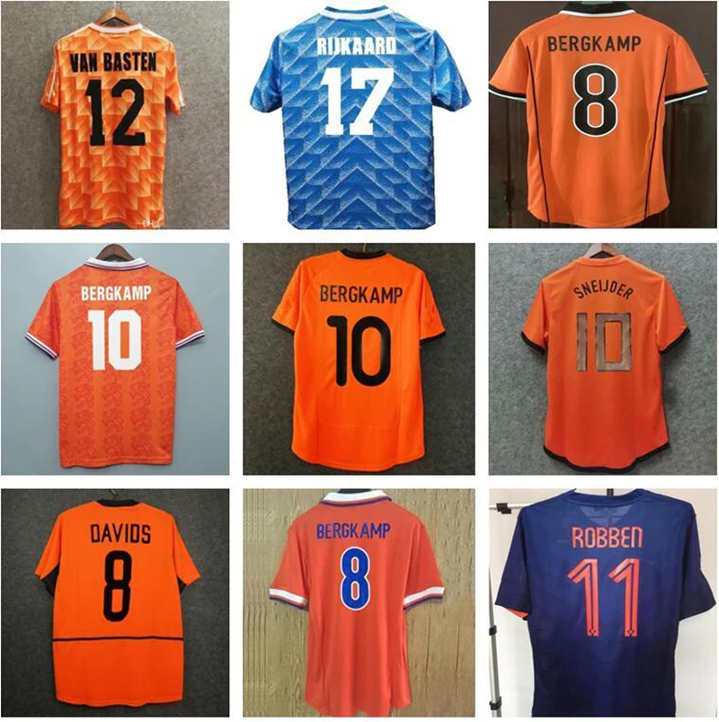 

Netherlands Retro Soccer Jersey 1974 1988 1991 1995 1998 2002 2010 2012 VAN BASTEN GULLIT RIJKAARD Customization Soccer Jersey