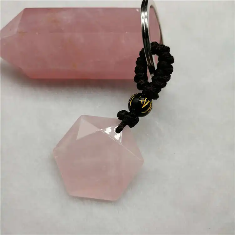 1 шт. брелок с натуральным кристаллом подвеска из натурального кварца кольца для