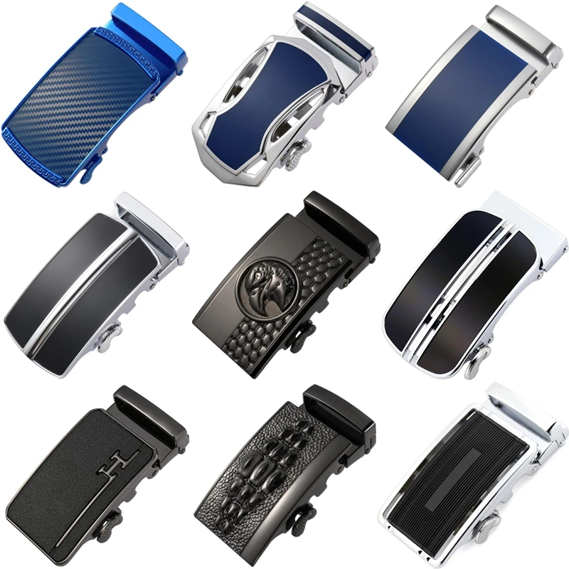 

Ремень мужской кожаный с автоматической пряжкой, 3,5 см