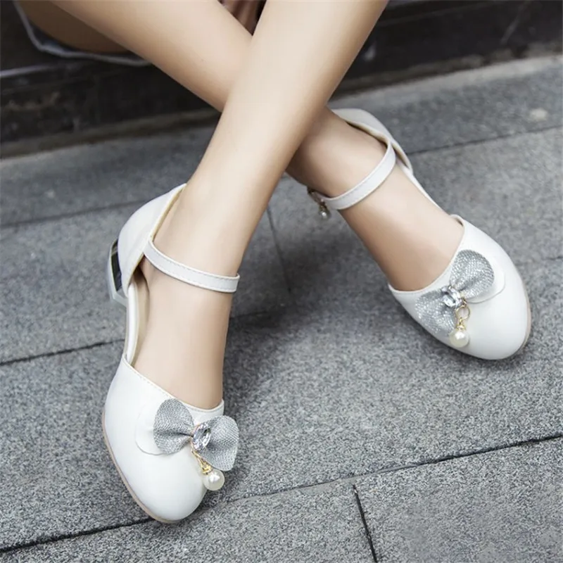 PXELENA милая девушка ранняя модель жемчуг кристалл Бабочка низкий каблук