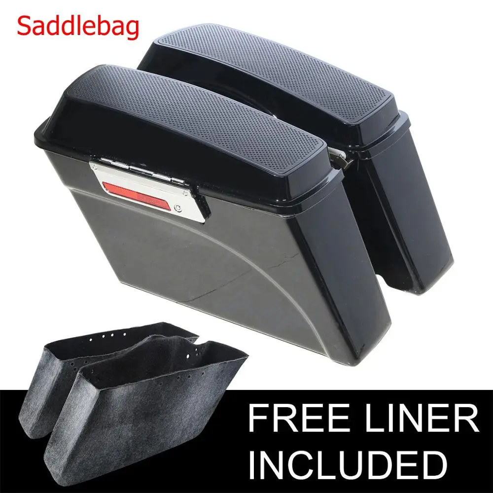 Мотоцикл 6x" Saddlebags крышки двойные колонки для Harley Touring Electra Glide Street Glide Road King 1994-2013 - Цвет: C Style