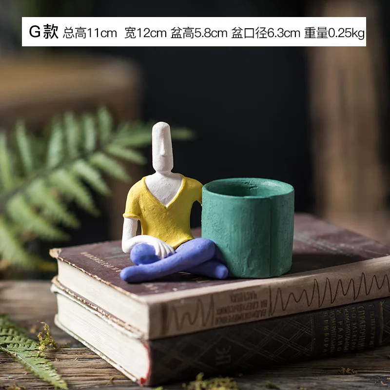 Мультяшный персонаж керамический цветочный горшок суккуленты абстрактное