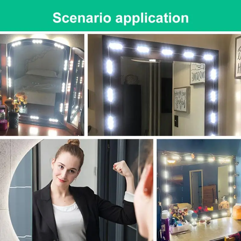 

Led Dimmable Toilet Dressing Table Fill Lamp Live Beauty Mirror Headlamp Modern Simple Mirror Lamp USB (14 strings)