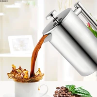 3501000ml 304 stainless steel double insulation coffee tea pot with filter hand drip pot punch percolators drinkware