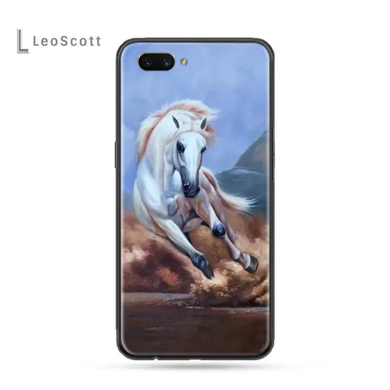 

Animal horse aesthetics Steed art Phone Case For OPPO R9 R11 R15 R17 RENO Realme S PLUS Normal 2z 3 5 C2 pro