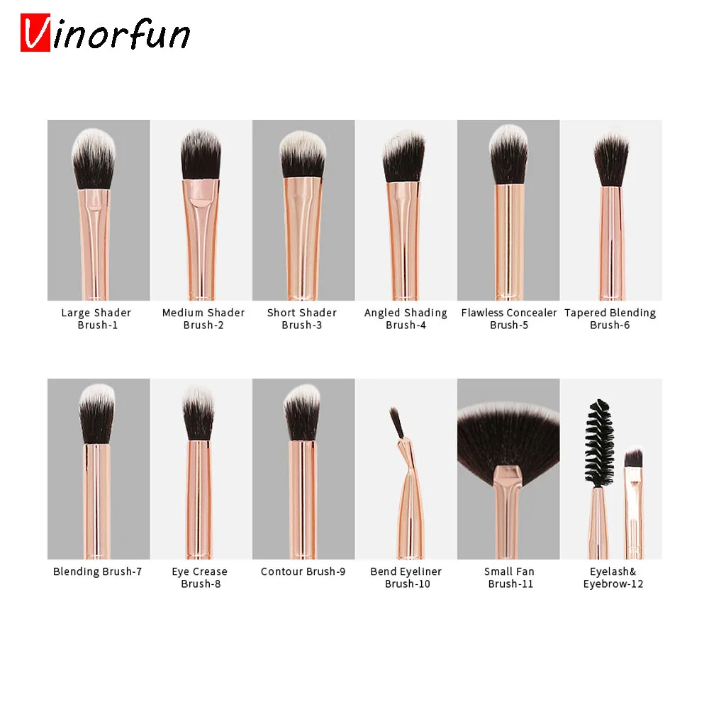 Набор кистей для макияжа набор из 12 нанесения пудры теней век основы румян