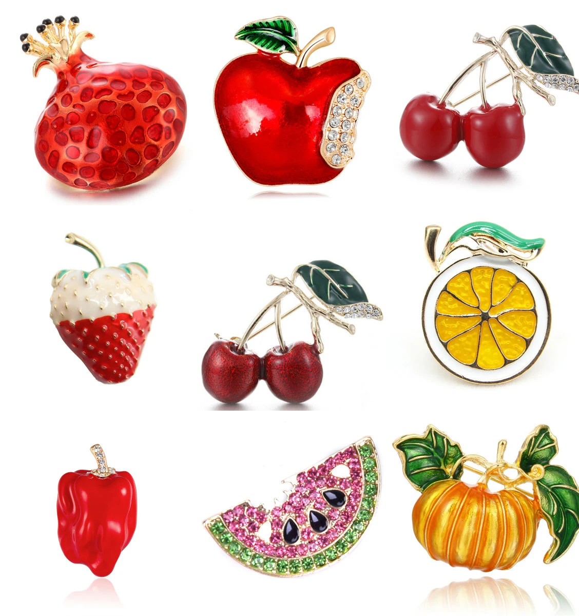 Стразы в летнем стиле броши виде арбуза для женщин милая фруктовая брошь на