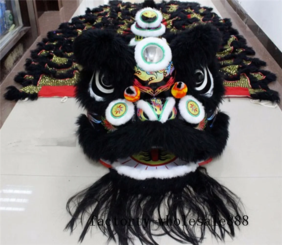 Для китайского народного искусства Лев танцевальный костюм талисмана черный