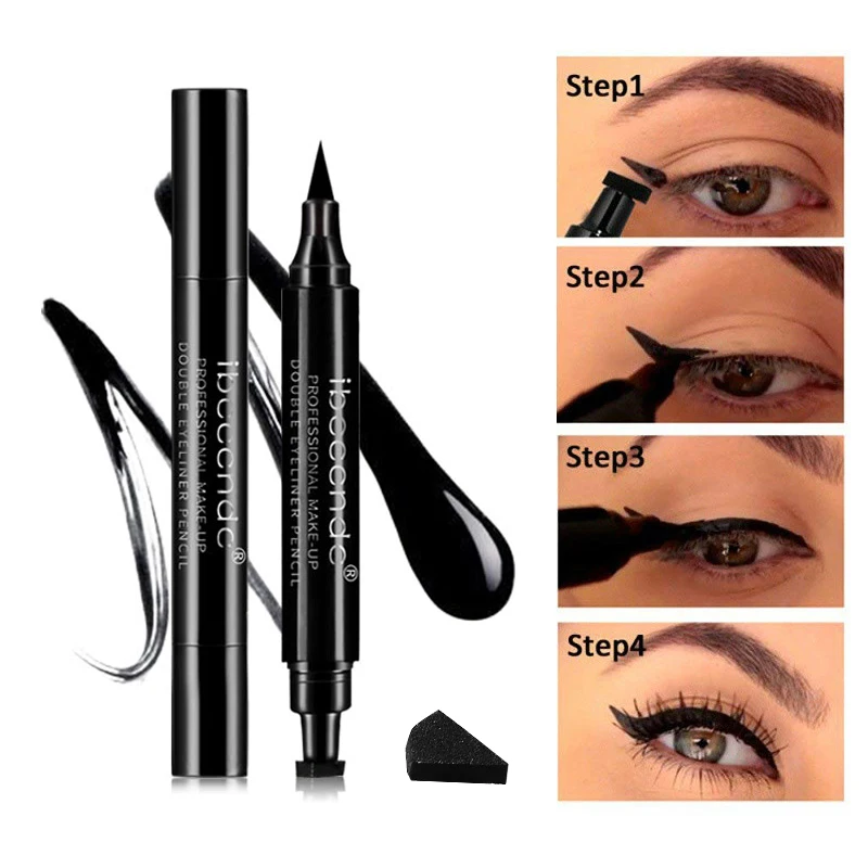 1 шт. двухсторонняя Черная Подводка для глаз треугольная печать подводка 2 в