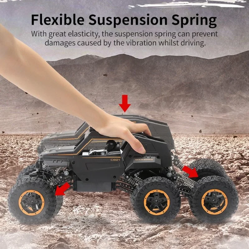 RC Car with Light 6WD 2.4Ghz Remote Control Crawler Big Size Monster Off Road High Speed Truck Kids Toys Gift Boys Child | Игрушки и