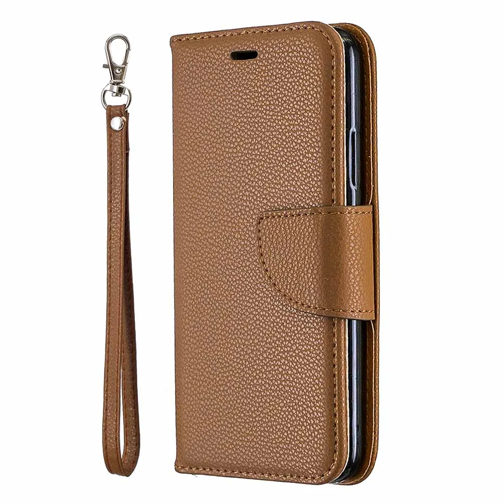 Brown Роскошный чехол-книжка с текстурой личи для iPhone 11 Pro Max, чехол для iPhone XS Max X XR 6 6S 7 8 Plus, чехлы для телефонов - Цвет: Brown