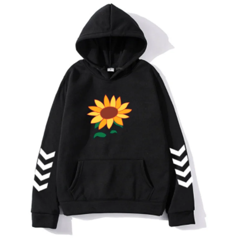 

2021 New Men's And Women's Fashion Casual Sports Hoodie Beautiful Sunflower Pocket Unisex Sweater Hoodie Anime Printed Clothes