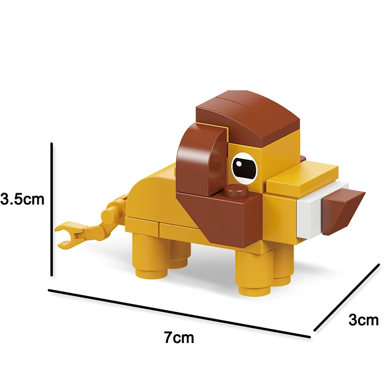Конструктор Animal world 12 в 1 набор кирпичей слон лев совместимый с LEGO развивающая