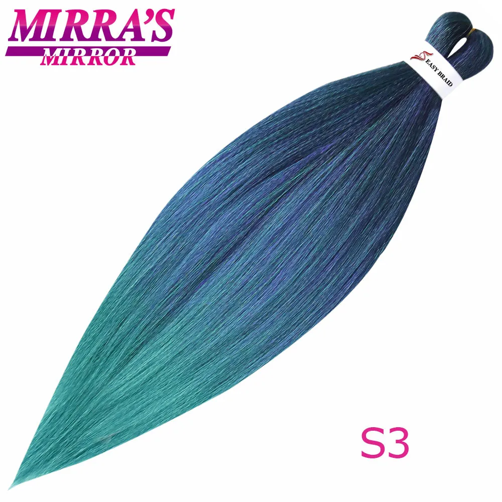 S3 Mirra's Mirror's Mirra's Mirror, косички для волос, Омбре, предварительно растягивающиеся плетеные волосы, синтетические волосы кроше для наращивания 2" 26" EZ Professional - Цвет: S3