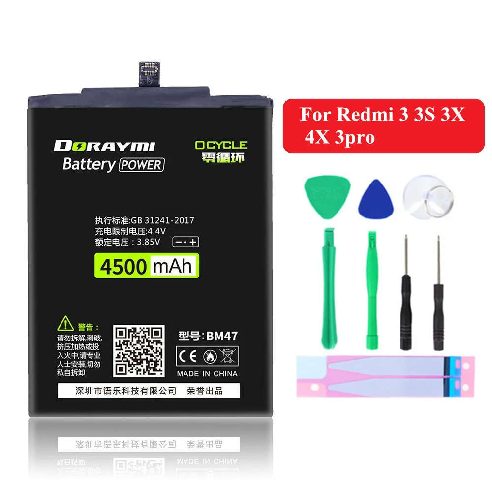 Батарея для телефона DORAYMI BM32 BM35 BN30 BN40 BN41 BN42 BM47 Xiaomi Redmi 3 3S 3X 4 4A PRO 4PRO 3PRO Note 4X Mi 4C -