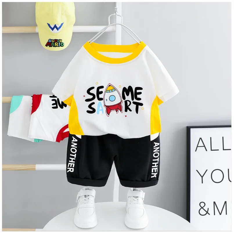 Лето 2020 новые детские костюмы для малышей комплекты одежды маленьких мальчиков