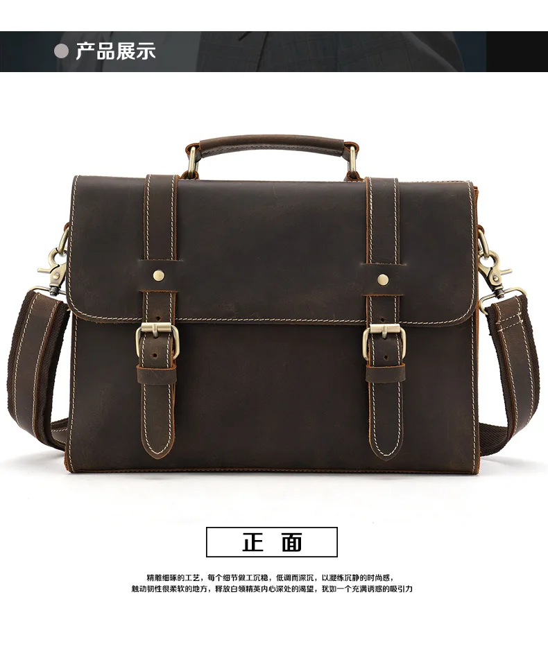 Популярный мужской кожаный маленький портфель сумка многофункциональный на
