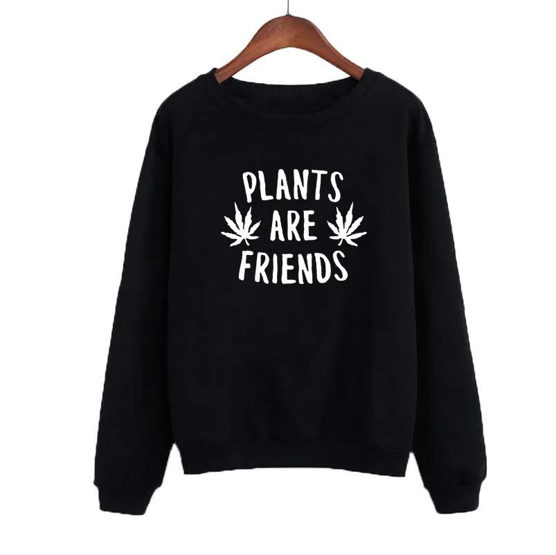 

Kawaii Plants Are Friends Cotton Women Sweatshirt Fashion O Neck Female Plus Size Pullover Full Long Sleeve Girl Shirt Drop Ship