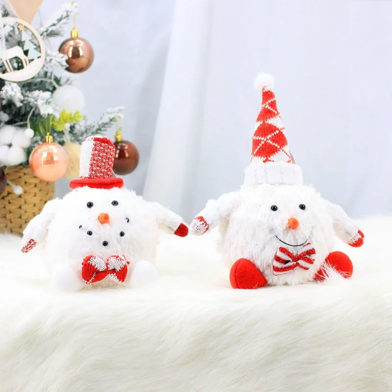

Merry Christmas Mini Snowman Doll Happy New Year Christmas Decoration For Home Plush Snowman Ornaments CH13