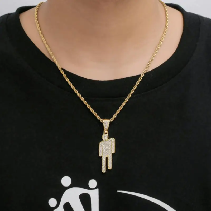 

Fashion Trend Hip Hop Tilted Head Pendant Necklace for Men