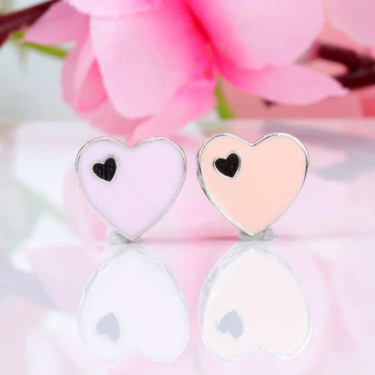 

Amas S925 sterling silver hollow sweet heart-shaped beads Fit Original Bracelet Necklace DIY Jewelry