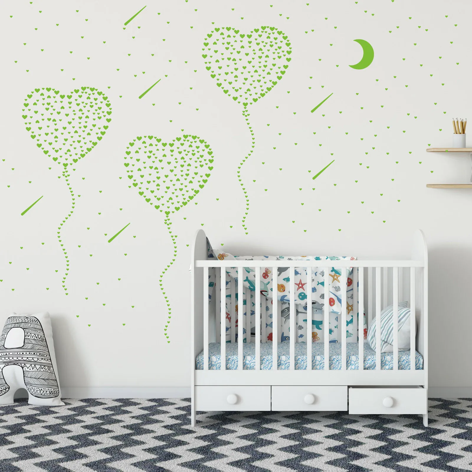 Домашний Декор стикер s четыре комбинации любовь Луна флуоресцентные стикеры DIY