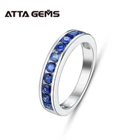 blue sapphire real silver rings for women wedding engagement classic style created sapphire rings top quality fine jewelry gift