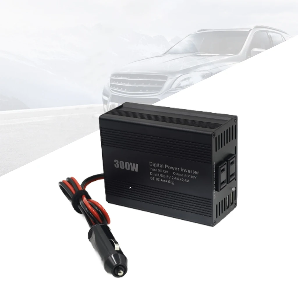 

300W Car Power Inverter 12V DC to 100V with Dual USB Charger Auto Charger Converter Adapter for Vehicles Mobile Phone Computer