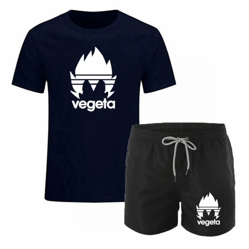 

2021 summer Brand Men suit T-shirt top sportswear 100% cotton T shirt + jogging shorts fashion sweatpants 2-piece set men's